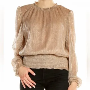 Joie Shimmer Metallic Smocked Blouse thumbnail 1