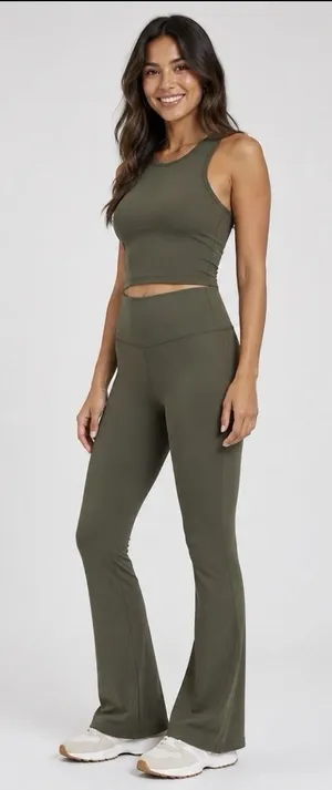 Lululemon 4 groove nulu super high rise flare pants leggings‎ Sage green yoga thumbnail 1
