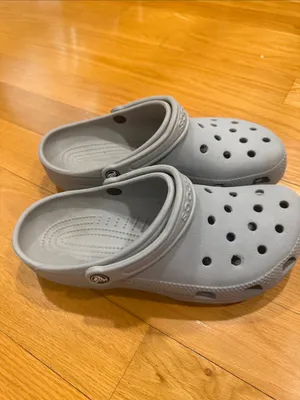 Crocs  unisex gray clogs size men 9 women’s 11. thumbnail 4