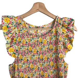 Anthropologie Cool Mode Ditsy Floral Smocked Bodice Midi Dress thumbnail 11