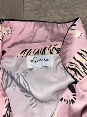 Women's Pink Tiger-Print Pajama Set thumbnail 3