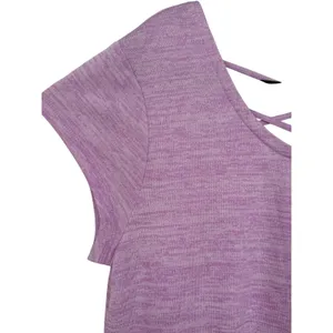 Talbots Soft Drape Jersey Maxi Dress‎ Heathered Lavender Lattice Back Size Large thumbnail 10
