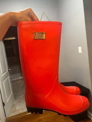 Nicole Miller Red Boots Rain thumbnail 1