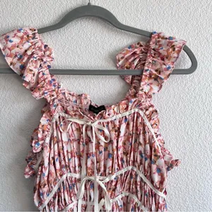 NWT Ever After Blush Floral‎ Pattern Dress Bows Fairy Coquette Girl thumbnail 2