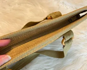 Vintage Woven Purse Shoulder Bag Zipper Closure Made in Taiwan Boho Minimalist thumbnail 5