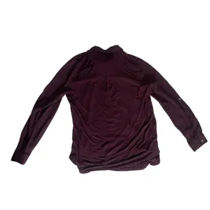 Bass & Co. Burgundy Long-sleeved Button Up Blouse Size Medium Career Casual thumbnail 2