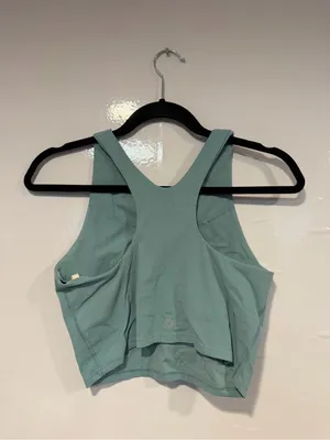Athleta racerback‎ Sleeveless Crop Tank Top in Light Teal thumbnail 4