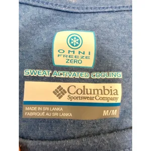 Columbia Omni Freeze ZERO Cooling Performance Tee Blue Medium Athletic Shirt thumbnail 3