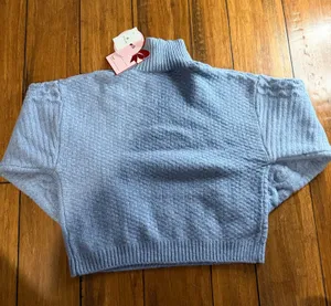 Pink Rose Cropped Turtleneck Sweater thumbnail 2