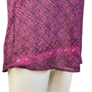 Wet Seal Y2K Pink Black Mesh Cami Top Size L thumbnail 3