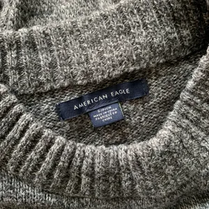 American Eagle Gray Black Striped Knit Sweater thumbnail 7