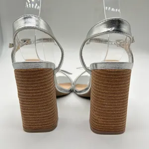 Journee Collection Sandals‎ Womens 7 Silver Dianne Heeled Open Toe Sandals NEW thumbnail 6