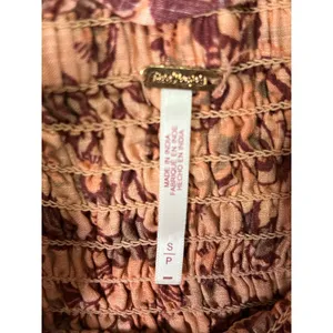 Free People Printed Smocked Mini Dress Puff Sleeve Boho Romantic Cottagecore S thumbnail 5