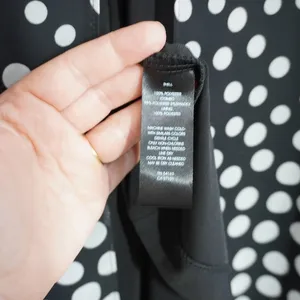 Jessica Howard Shift Dress 18W Black‎ White Polka Dot Ombre Chiffon Sleeveless thumbnail 12