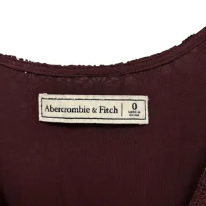 Abercrombie & Fitch Lace Crochet V-Neck Skater Dress Burgundy Mini Dark Romantic thumbnail 11