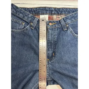 Carhartt Flannel Lined Straight Leg Jeans Womens Size 8X 30 Blue Denim thumbnail 9