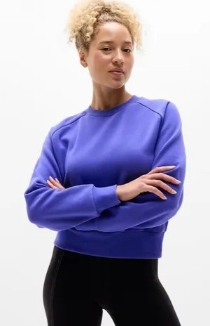Athleta XS Easy Fleece Crew Sweatshirt Borealis X-Small Regular thumbnail 1