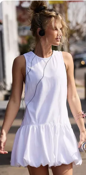 NWT Free People Movement Hot Shot Bubble Set in white women's small relaxed fit thumbnail 1