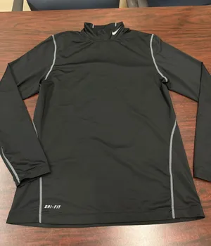 Nike Golf Mens Dri-Fit Black Long Sleeve Athletic Tee Size Medium thumbnail 1