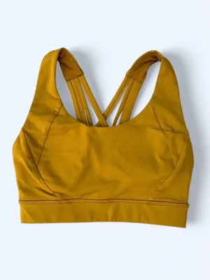 Lululemon Free to be Elevated sport bra gold spice mustard yoga Pilates gym 2 thumbnail 4