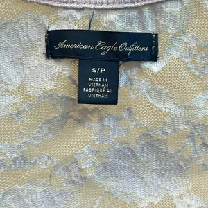 Y2K S Small American Eagle Outfitters lavender ribbed tank top sheer lace panels thumbnail 4