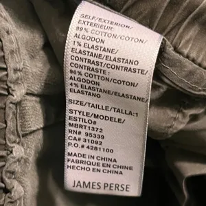 Green James Perse Pants thumbnail 3