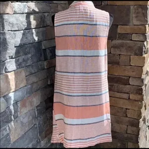 BB Dakota Avery Stripe Linen Blend Vest Size Medium thumbnail 5