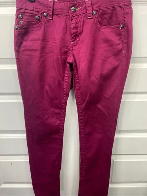Miss Me Raspberry Purple Angel Wings Skinny Jeans JP5616S3 Embellishment 29x32 thumbnail 1