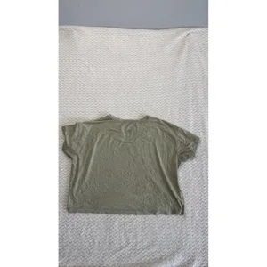 Lululemon Cates Tee Heathered Olive Green Cropped Boxy T-Shirt Womens Size 6 thumbnail 3