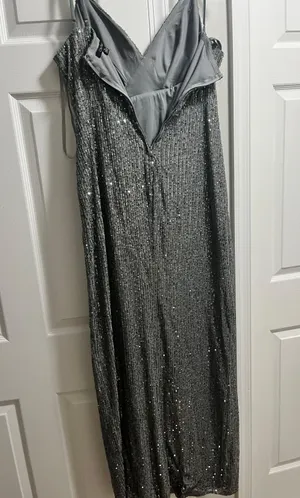 Silver Long Formal Dress Size 10 thumbnail 3