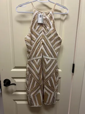 Prom/ Homecoming dress Gold Size M thumbnail 3