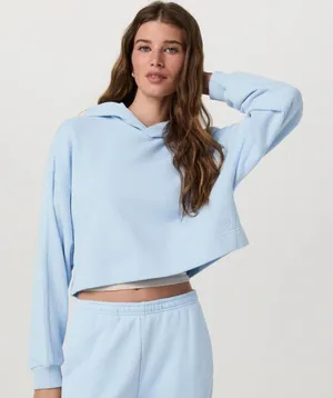 VUORI Sedona Crop Hoodie in Crystal Blue Size Small thumbnail 1