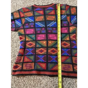 Vintage Women's Alpaca's Esmerelda Aztec Colorful Sweater Sz Small Medium 90's thumbnail 7