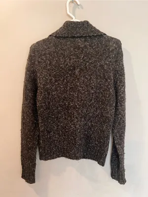 L.L. Bean Women’s Cable Knit Turtleneck Wool Cardigan Sweater Long Sleeve thumbnail 3