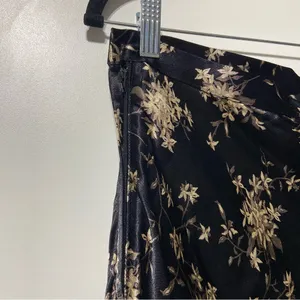 Floral Maxi Skirt in Black Beige Size 8 NWT Vintage thumbnail 4