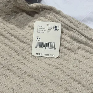 Free People Stone Cold Juicy Long Sleeve Waffle Cowl Neck Size Medium thumbnail 6
