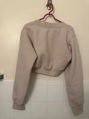 & Other Stories Cream/Tan cropped bolero jacket with long sleeves thumbnail 2