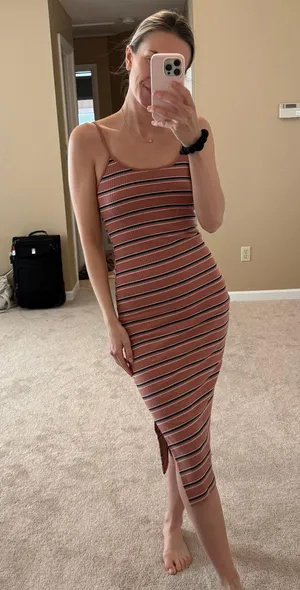 Striped Midi Dress Multi Size XS thumbnail 1