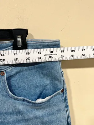 Madewell Flared Wide-Leg Jeans blue denim raw hem plus size 33 EUC thumbnail 4