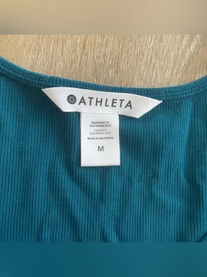 Athleta Signature Rib Thin Strap Tank Blue Size M thumbnail 3