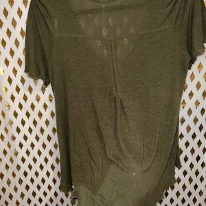 Free People Bittersweet Cold Shoulder Gold Green Short Sleeve Top blouse size XS thumbnail 7