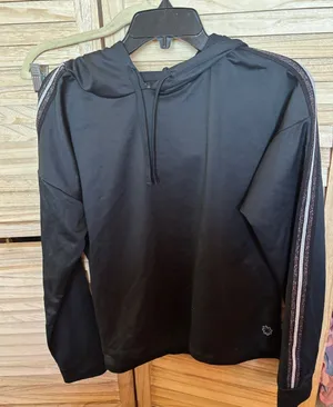 Pro Player Black Hooded Pullover with Sleeve Detail Medium thumbnail 1
