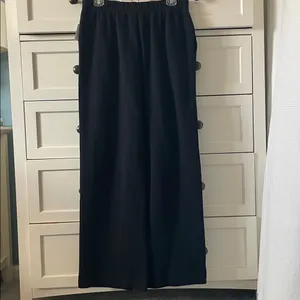 NWT Old Navy Wide Leg Sweatpants Black Jack Lounge Athleisure Comfy Joggers - M thumbnail 5