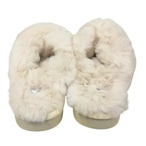 Corkys Faux Fur Slide Slippers Cream Beige Cozy Women's‎ Size 6 thumbnail 5
