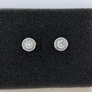 10mm CZ Stud Earrings for Men Women Streetwear Hip Hop Punk Unisex Earrings thumbnail 5