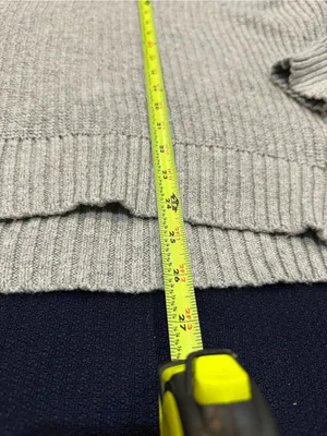 American Eagle Outfitters Gray Knit Sweater with Navy Stripe thumbnail 4