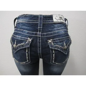 Miss Me Jeans MP7273T Mid Rise Straight Leg Women's 27 x 31 Inseam Western Y2K thumbnail 2