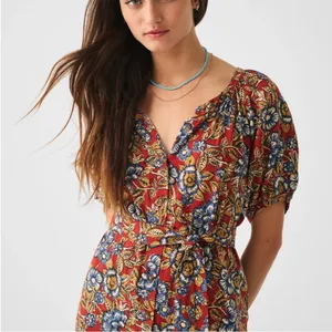 Faherty Women's Carmel Linen Dress in Red Desert Bloom Floral NWT Size XL thumbnail 3