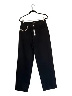 NWT Steve Madden Women's Swift Jeans Rhinestone Black SZ-28 thumbnail 2