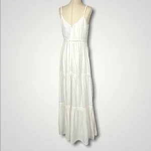 Joie Tiered Maxi Dress Rayon White. Texture Adjustable Straps. Size:S thumbnail 2